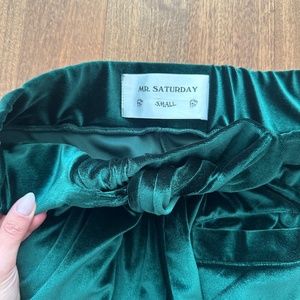 Mr Saturday Velvet Green Joggers